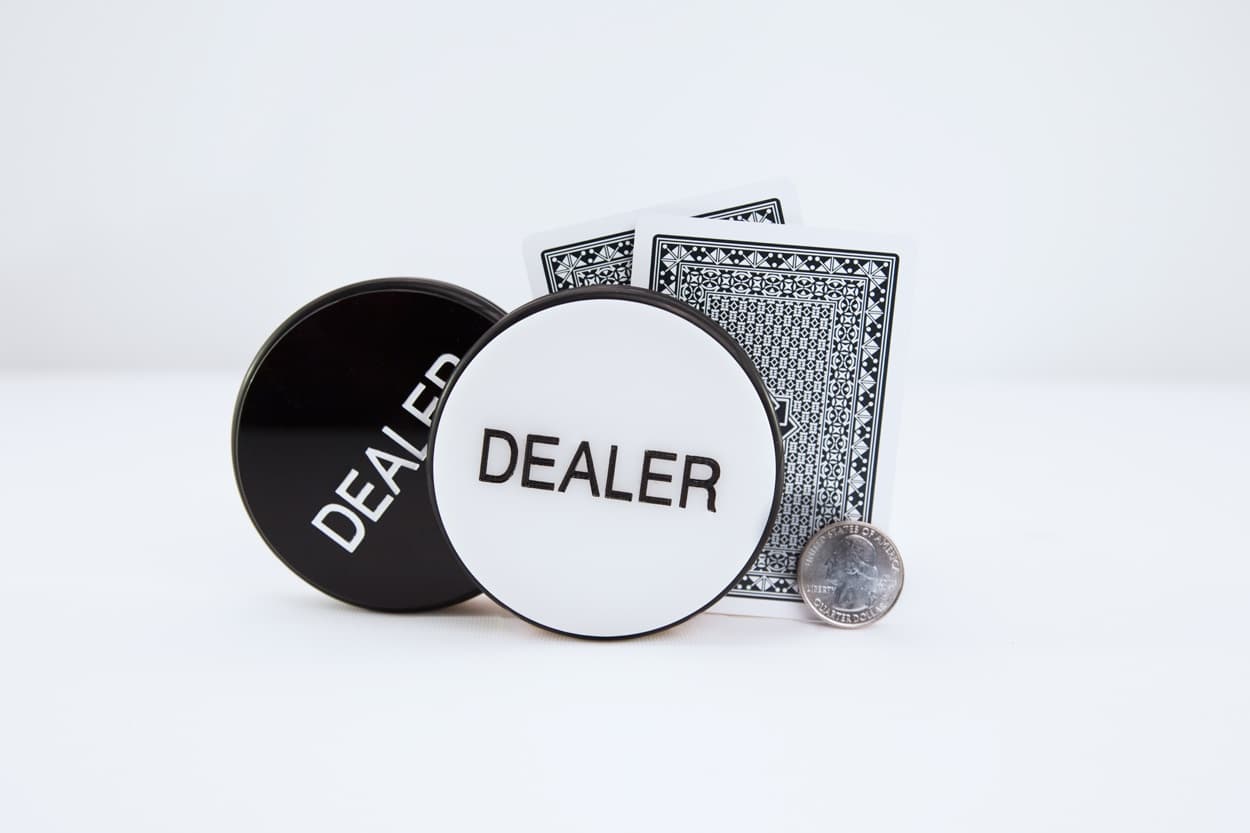 Black And White Dealer Button